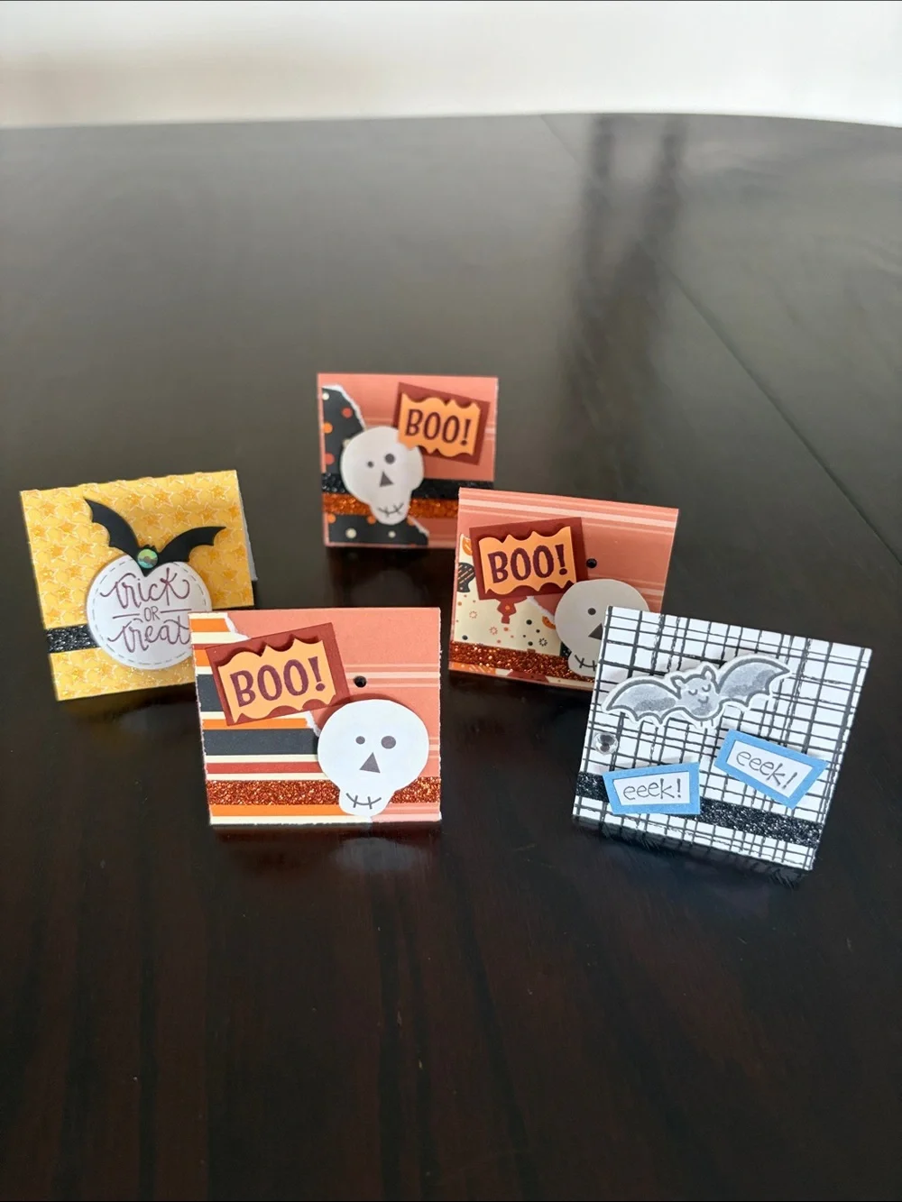 New Handmade Halloween Mini Foldable Surprise Cards - Set of 30, Colorful 2 x 2